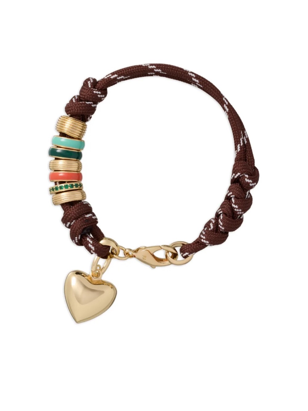 NWOT Roxanne Assoulin Heart-shaped braided charm bracelet